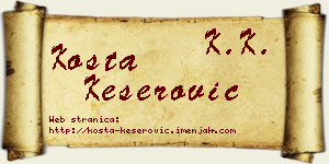 Kosta Keserović vizit kartica